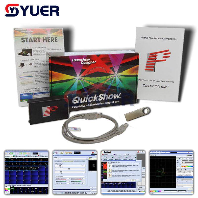 YUER™️ Professional Laser Show Designer Light Control Syetem Pangolin FB3 QuickShow Software DMX Stage Create Custom Laser Beam Effects