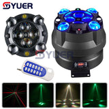 YUER™️ NEW LED 8x10w RGBW White Strobe RG Laser Bee Eye Effect Stage Lighting Party Decoration Wedding Events DMX 17CH Flash Rotation