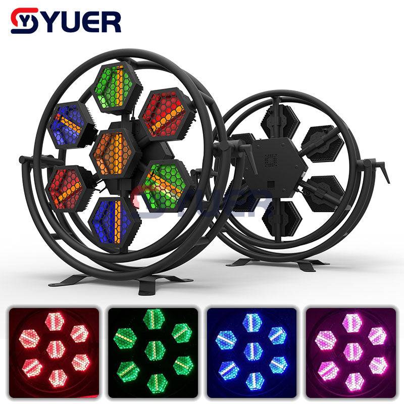 YUER™️ Disco LED 7X60W RGBW 4IN1Retro Flash 168pcs SMD5050 RGB Stage Strobe Effect Light For Concert DJ Wedding led Club Party