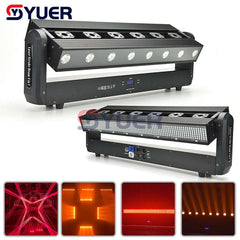YUER™️ LED Cree RGB Laser Beam Marquee 3IN1 Multifunction Moving Head Light DMX512 Stage Effect Laser Projector Voice Control