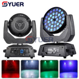 YUER™️ NEW 450W 36X12W RGBW 4IN1 Focusing Moving Head Light Stage Lighting Effect DMX Control For DJ Disco Nightclub KTV Bar Theater