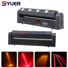 YUER™️ LED 4x5w Amber RED Laser Beam Strobe Flow Line Effect DMX 8/17CH Bars KTV Performing Stage Dance Halls Wedding Washing Lighting