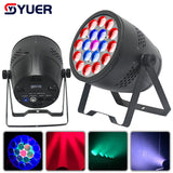 YUER™️ New LED 19x15w RGBW 4in1 Wash Zoom Flat Par Light Strobe Effect Dj Party Stage Lighting DMX512 Sound Control Holiday Lamp Dyeing