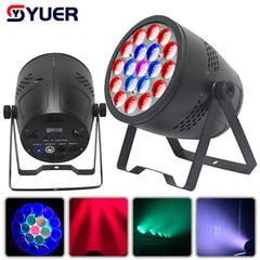 YUER™️ Nuevo LED 19x15w RGBW 4 en 1 Wash Zoom Flat Par Luz Estroboscópica Efecto Fiesta Dj Iluminación de Escenario DMX512 Control de Sonido Lámpara de Vacaciones de Teñido