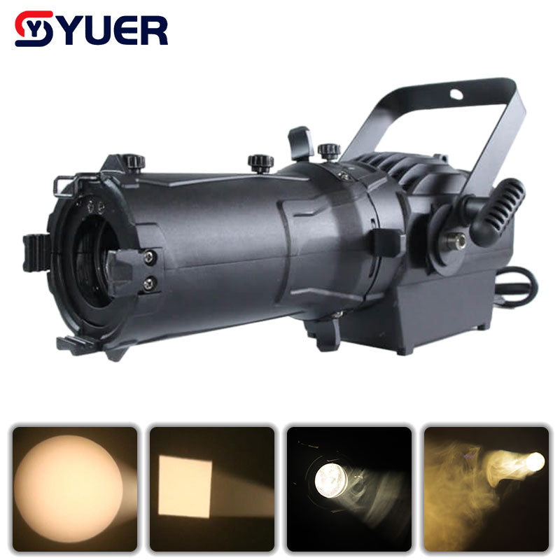 YUER™️ 60W Mini Zoom LED LEKO Light Profile Spot Light Professional 3200K/5600K DMX512 Follow Logo Projector For Party Stage DJ Show