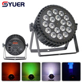 YUER™️ Aluminum Alloy LED Par Lights 18X10W RGBW 4in1/18X15W RGBWA 5in1//18x18W RGBWA+UV 6in1 LED Lighting DMX512 Disco Light Professional Stage Bar Dj Equipment