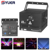 YUER™️ DJ Professional 1W 2W 3W 4W 5W ILDA 3D RGB Scan Beam Laser Light Disco Bar Club Wedding Dance Party Christmas Effect Lamp Pojector