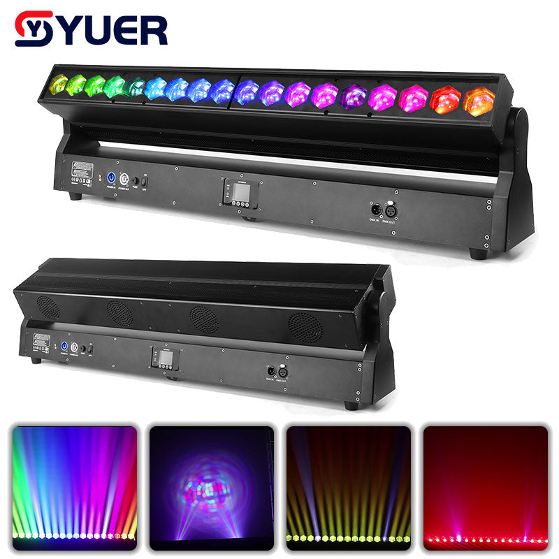 YUER™️ Copia ROBE 18x40W RGBW LED BARRA ZOOM Control de punto de escaneo Cabeza móvil Luz de haz para fiestas KTV Discoteca DJ