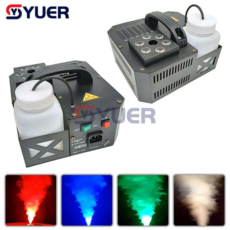 YUER™️ Máquina de humo LED de 600W Máquina de humo vertical Pyro con control remoto / Fogger profesional 6x3W RGB 3IN1 Color 
