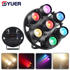 YUER™️ 7X50W LED Luz Par de Escenario Luces Retros Uplights flash de luz retro con Control DMX Activado por Sonido Efecto de Fondo de Escenario DJ para Fiesta Discoteca Espectáculo