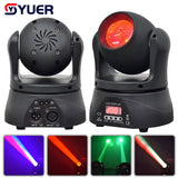 YUER™️ NEW Mold MINI LED 60W RGBW Beam Moving Head Light  DMX512 Stage Light For Home Entertainment Professional Stage Music Party