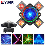 YUER™ Stage Effect Lighting 5x10W RGBW LED RG Laser 2x10W White Strobe RGB Ring Moving Head Party Dj Disco Club Stage Lighting