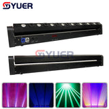 YUER™️ Swinging 8 Eye Red Laser Rainband LED Full Color Beam Light DMX DJ Disco Laser Moving Head Light  Bar Party Show Laser