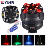 YUER™️ RGBW LED 4in1 Effect Wash Beam Strobe Laser Remote DMX Control Sound Music Infinite Rotation Party Wedding Moving Stage Lighting