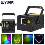 YUER™️ ILDA 1W/2W/3W Full Color Animation Beam Scanner  Laser Light Projector  Stage DJ Disco Bar Club Party Wedding Xmas Effect Show Lamp