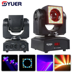 Mini Lyre LED Beam YUER™️ 60W avec anneau RGBW 4-en-1 DMX512 Effet de Lumière de Scène Stroboscope pour Spectacle en Direct DJ Boîte de Nuit Fête