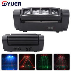 YUER™️ LED 8x6w RGBW con haz láser RG, tira de píxeles, araña con cabezal móvil DMX512, DJ, fiesta disco, club nocturno, baile, boda, iluminación de escenario 