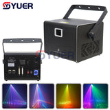 YUER™️ 10W Full Color Laser Light RGB Pattern Scanning Effect Light Stage Projector DMX512 Music Control DJ Disco Party Prom Bar Club Dance Floor