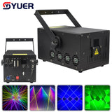 YUER™️ RGB 15W ILDA 40Kpps Animation Scanner Projector Beam Laser Stage Lighting Effect Dance Party Wedding Holiday Bar Club DMX Dj