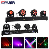 YUER™️ 2X40W Beam Moving Head 6X8W Par Light White Strobe Green Laser 4in1 Stand Dj Disco Effect Stage Lighting DMX Music Nightclub