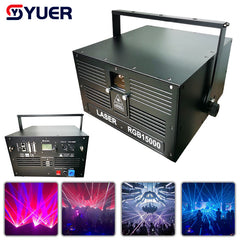 YUER™️ Profession 45Kpps 15W couleur RVB motif de lumière laser Animation effet de balayage projecteur laser lumière montre DJ Disco en plein air 