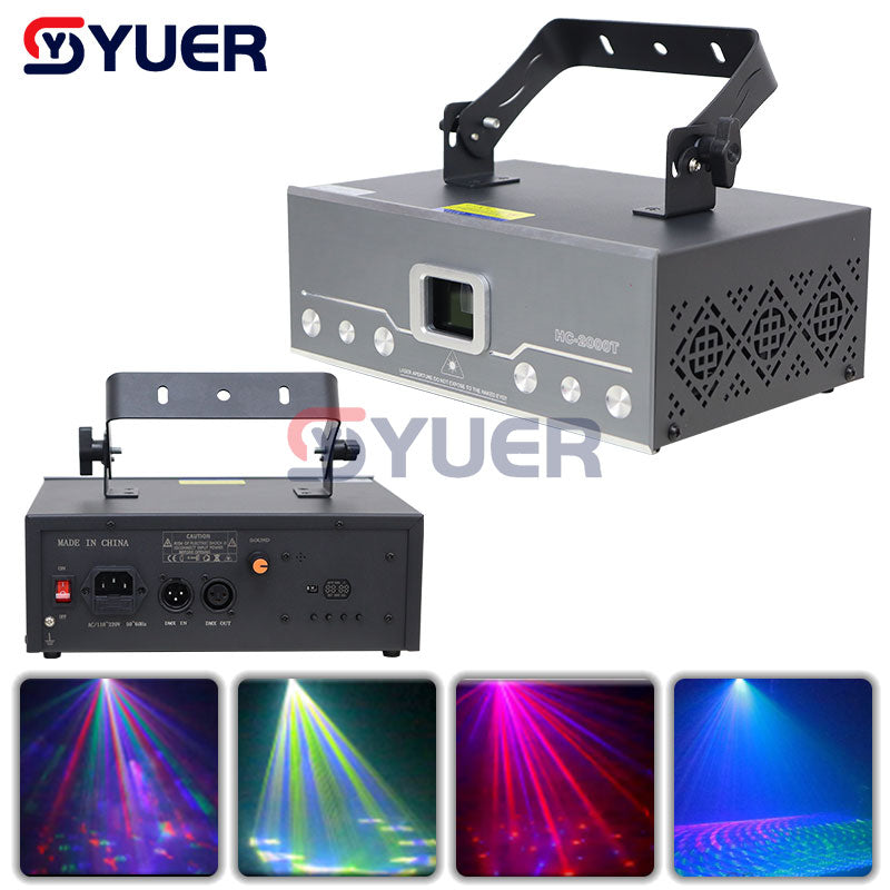 YUER™️ NEW 2W 4W RGB 3D Animation Beam Scanner Stage Laser