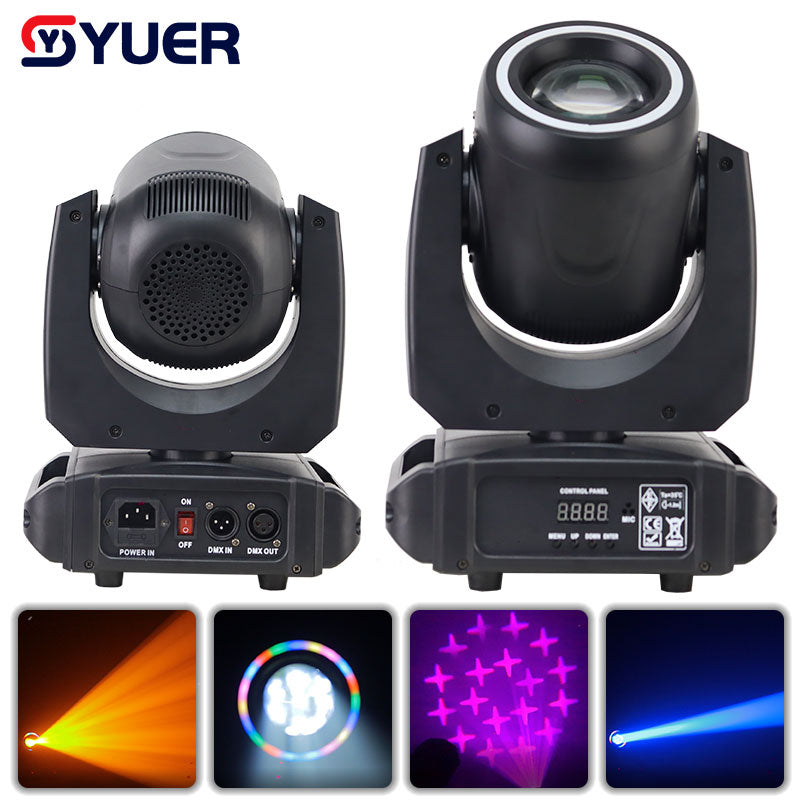 YUER™️ DJ Party Lighting 16 Prisms 150W LED With Ring Moving Head High Bright Mobile Heads Beam For Home Disco Bar Stage Wedding