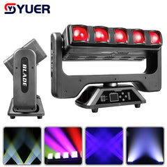 YUER™️ Éclairage de scène RGBW 5x60W LED Beam Wash Strobe Lampe à tête mobile pour DJ Disco Fête Nightclub Danse Mariage Bar Effet Vacances