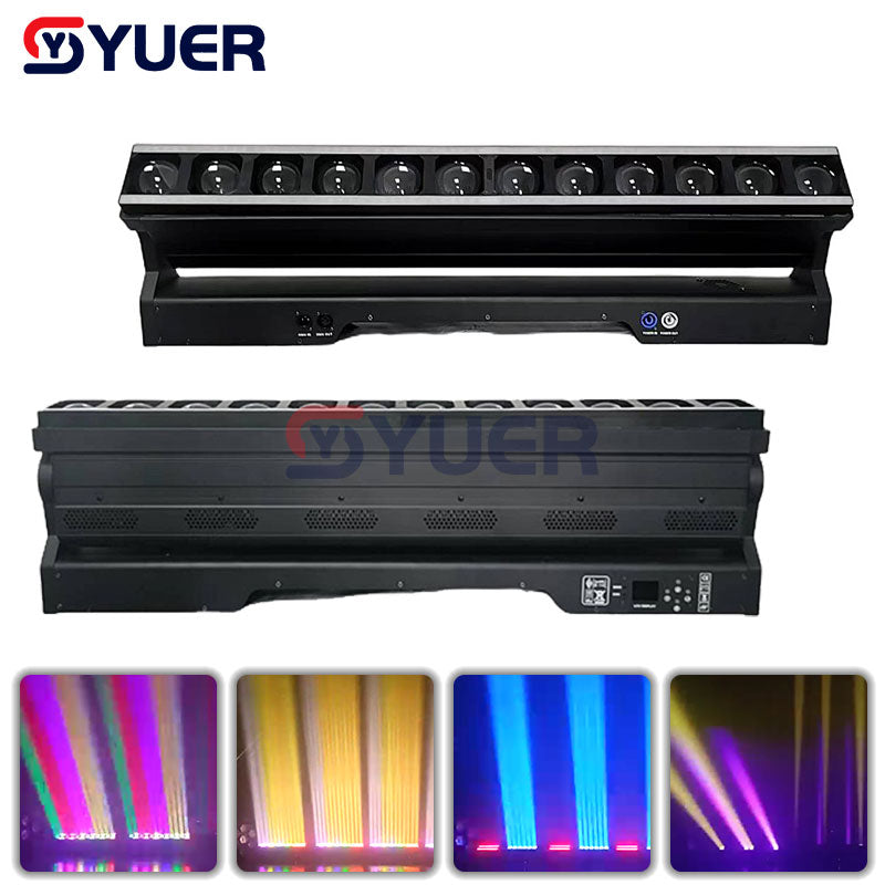 YUER™️ 12X40W RGBW 4IN1 Beam Moving Head Light DMX512 LED Wall Wash For DJ Disco Party Stage Effect Lighting Night Club Bar Light