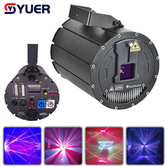 YUER™️6W 8W 10W ILDA Splicing RGB 3D RGB Animación Láser Luz de Escaneo de Rayos Láser Proyector DMX512 DJ Discoteca Fiesta Club Efectos de Escenario