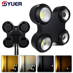 YUER™️ LED COB a prueba de agua 4 ojos 4X100W Luz cegadora DMX Efecto de iluminación de escenario Controlador DMX Club Show Night DJ Disco Luces de escenario profesionales 