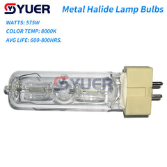 YUER™️ MSD 575/2 MSR 575W Lámpara halógena de metal profesional 575W Bombilla de lámpara de escaneo de escenario para DJ Club Luces con cabezales móviles Bombilla Par Light 