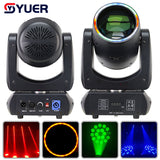 YUER™️ Mini 200W LED Moving Head Light Beam Spot 18 Rotating Prisms With Ring Dj Dmx Stage Light Effect Light Disco Dj Bar Wedding Club