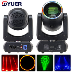 YUER™️ Mini 200W LED Moving Head Light Beam Spot 18 Rotating Prisms With Ring Dj Dmx Stage Light Effect Light Disco Dj Bar Wedding Club