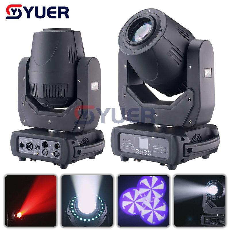 YUER™️ Iluminación de escenario profesional LED 200W Spot luz con cabezal móvil DMX-512 Led DJ Navidad sonido navideño activo DMX discoteca luz nocturna 