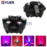 YUER™️ LED 6 Head Bee Eye Smart Beam Moving RGBW 4IN1 11/16/23/44CH DMX512 Stage Light Dj Led Moving Head Beam Light Music Party Disco