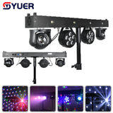 YUER™️ Wash Laser Crystal Magic Ball Moving Head 6X8W Par Light White Strobe Green Laser 4in1 Stand Dj Disco Effect Stage Lighting DMX Music Nightclub