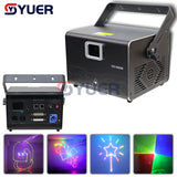 YUER™️ NEW Full Color 6W RGB Animation Laser Stage Light Laser Analog Modulation 30kpps scanner ILDA Control For DJ Disco Bar