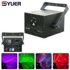 YUER™️ 10W 12W 15W con escáner de animación 3D ILDA para escenario, luz láser DJ con control por APP, proyector de haces DMX para bar, club, discoteca, fiesta de Navidad, boda, espectáculo