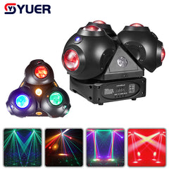 YUER™️ Lumières Professionnelles DJ Disco Beetle - Faisceau LED Laser Stroboscopique 3-en-1 Lyre Beetle Light DMX pour Boîte de Nuit Fête Spectacle Éclairage de Scène