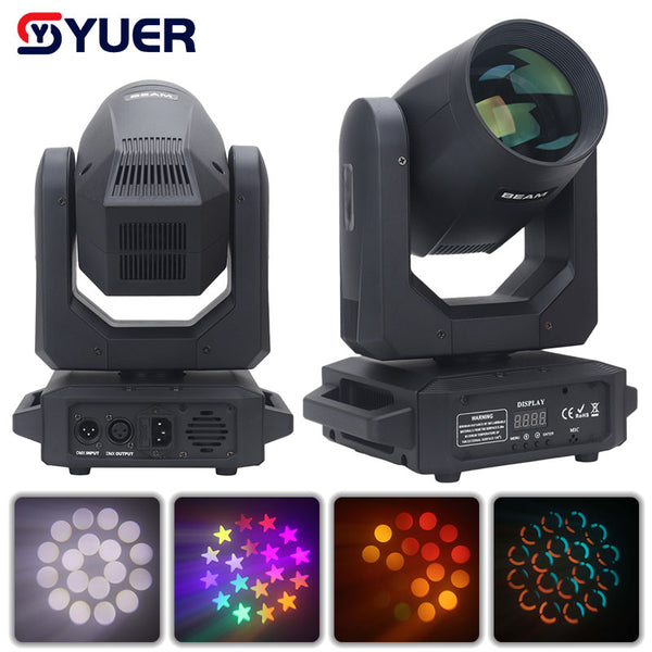 YUER™️NEWLEDMovingHeadLight200WBeam+Spot+18RotatingPrisms+RainbowEffectDjDmxStageLightEffectLightDiscoDjBar