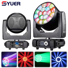 YUER™️ Copy Claypaky K10 19x15W Bee Eye RGBW LED Wash with Zoom Beam Moving Head Lighting DMX512 For DJ Disco Bar Party Nightclub Stage Light