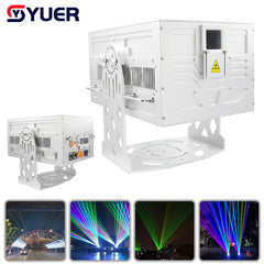 YUER™️ Projecteur de lumière laser extérieur étanche IP65 20 W avec Flight Case, zone panoramique extérieure, équipement d'éclairage de parc carré, effet de faisceau 