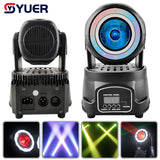 YUER™️ Mini 40W LED RGBW 4IN1 Beam Moving Head Light With Dual Ring Strobe Stage Lights DMX512 Dj Disco Party Wedding Bar Stage Effects