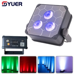YUER™️ Foco LED Par a Batería 3x18W RGBWA UV Wall Wash DMX Control Remoto Inalámbrico por Aplicación Luz de Escenario para Dj, Club, Fiesta en Casa, Boda, Iluminación Ascendente