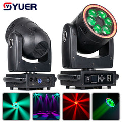 YUER™️ 6x40W LED Lyre Spider Bee Eye Beam Moving Head Wash Lights Éclairage de scène avec bande LED Effet lumineux de scène DJ Disco Mariage Bar