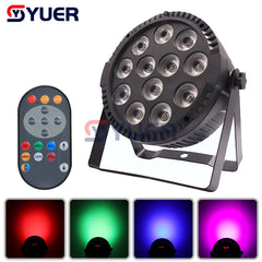 YUER™️ NOUVEAU Moule 12x6W RGBWA 4 en 1 LED Par Light Télécommande sans fil Lumière de scène pour club de danse fête d'anniversaire mariage DJ Disco 