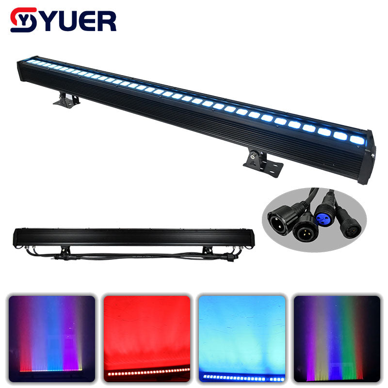 YUER™️ NUEVO Dispositivo de Control de Píxeles DMX con Luz LED de Baño de Pared IP65 Resistente al Agua 36X3W RGB 3 EN 1, Adecuado para Discotecas, DJ, Salones de Baile, Bares y Decoración de Parques