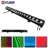 YUER™️ 18X10W LED RGBW 4in1 IP65 Waterproof Wall Washer Light DMX512 Adjustable Beam Auto Sound Activated Master Slave Control for Stage Event Outdoor DJ Nightclub Concert