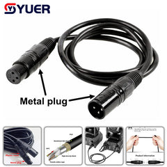 YUER™️ LED Studio Computer PC Controlador de iluminación de escenario Atenuador DMX512 Cable DMX de señal de 3 pines/5 pines (1M-50M) Cable de señal de iluminación de escenario 